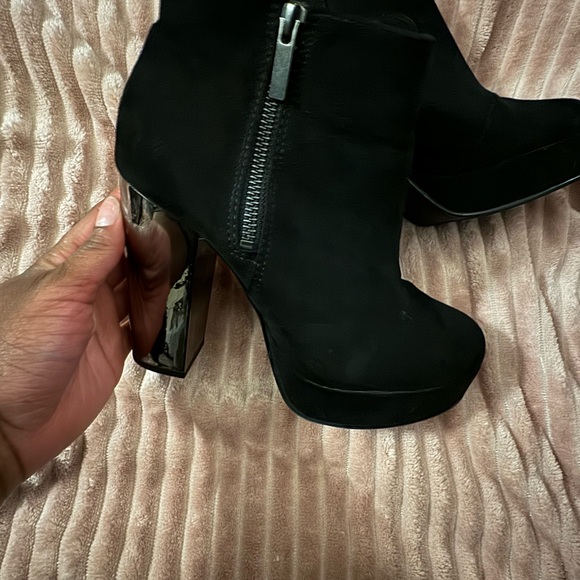 Platform Black Ankle Boots Size 6.5 - Picture 4 of 4